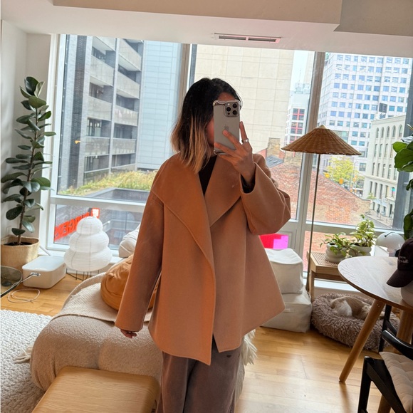 The Curated Wrap Jacket, Camel - Picture 7 of 8